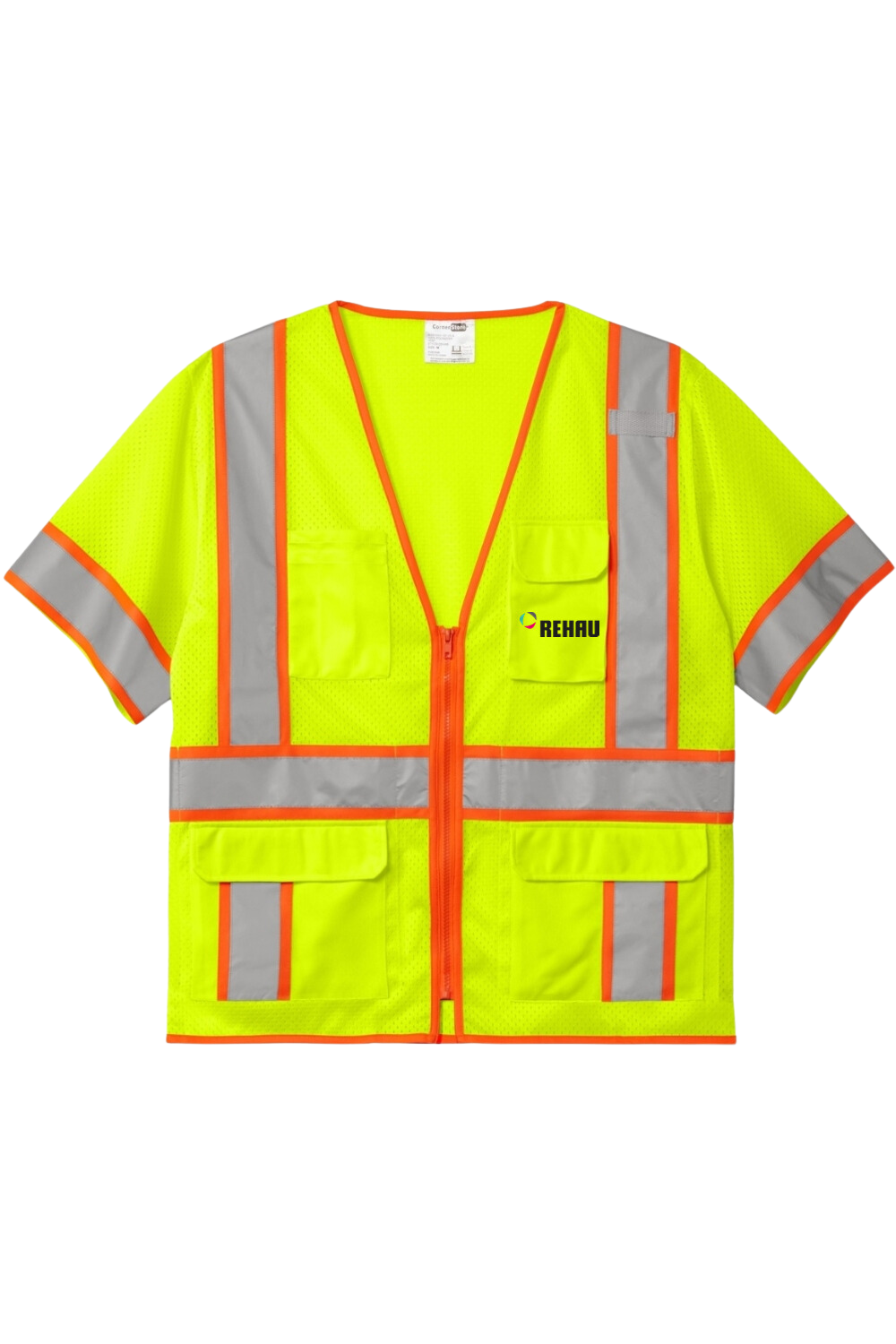 CornerStone ANSI 107 Class 3 Surveyor Mesh Zippered Two-Tone Short Sleeve Vest